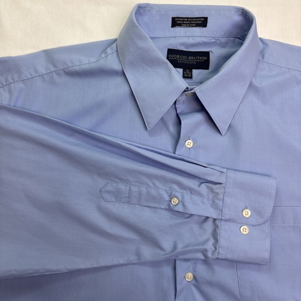 Giorgio Brutini Mens Dress Shirt Long Sleeve XL 17-17 1/2  34-35